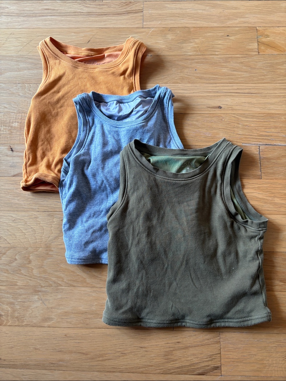 Klassy Network Tank Tops in Orange, Grey, Olive